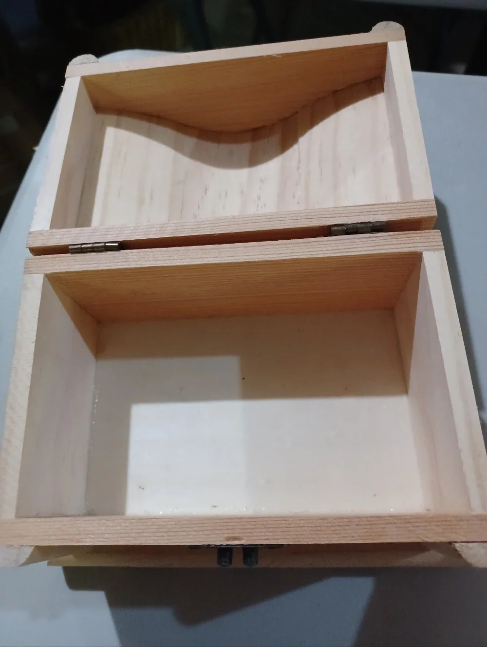 Natural Wood Jewelry Treasure Chest Box with Decorative Latch